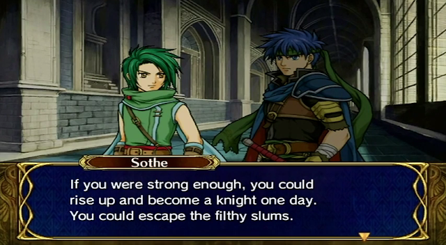 Fire Emblem Path of Radiance Sothe King Ashnard Daein rise up escape the slums base conversation