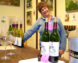 Karen at Joseph Swan tasting room made Ms. Peep and dog-ma's day!