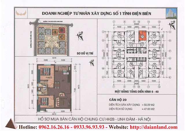 Thiết Kế Căn 20 Chung Cư HH2B Linh Đàm