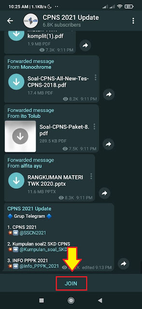 Cara Mencari Kisi-kisi dan prediksi pertanyaan dan Soal CPNS 2021 di Grup Telegram