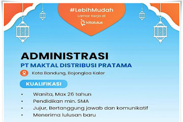 Loker Bandung Staff Administrasi PT Maktal Distribusi Pratama