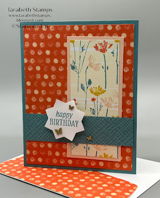 Stampin' Up Inked & Tiled Birthday Card by Tarabeth Stamps