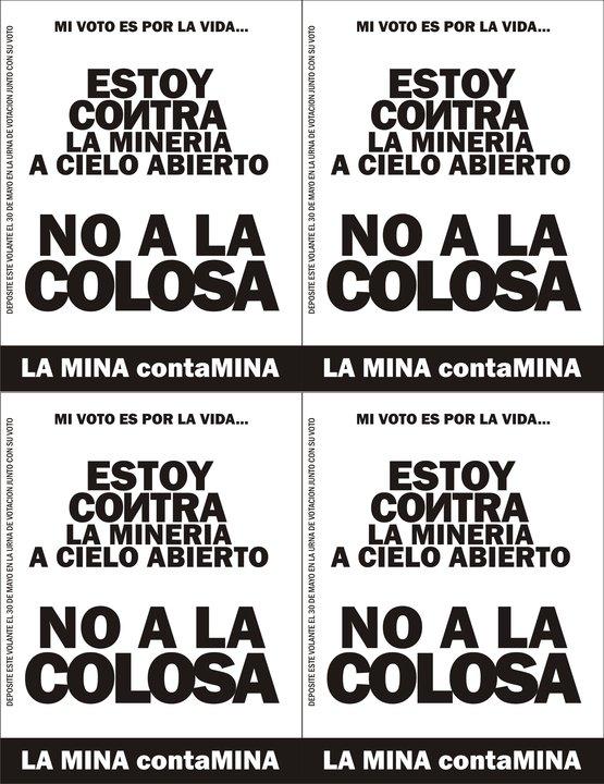 Votemos por la Vida... No a "La Colosa"