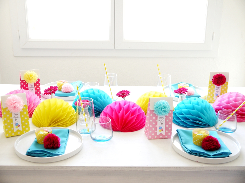  Mother s  Day  DIY Color Pop Tablescape Party  Ideas  