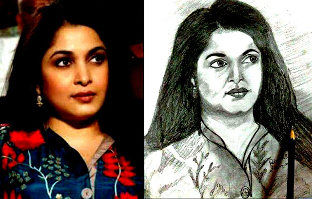 PENCIL DRAWING - ACTRESS RAMYA KRISHNAN 