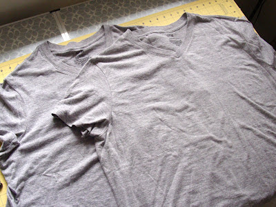 Two plain gray t-shirts to decorate