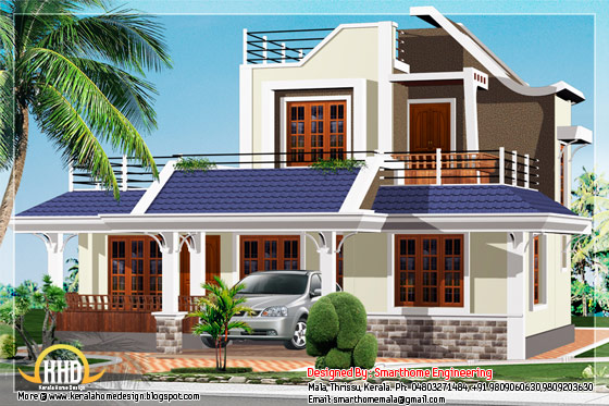 1600 square feet,3 BHK house elevation