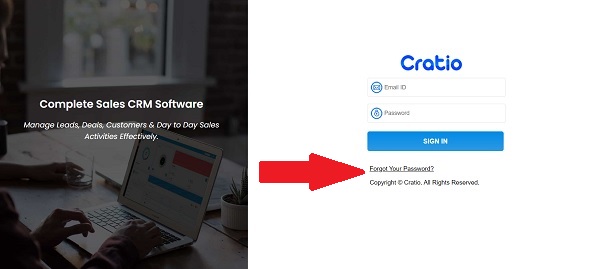 Cratio Forgot Password