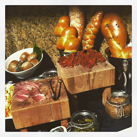 Using butcher block displays to show food