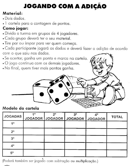 Exercícios de adição e subtração para imprimir