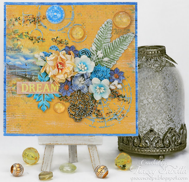 Mediterranean Dream Mixed Media Card by Tracey Sabella for ScrapBerry's: Summer