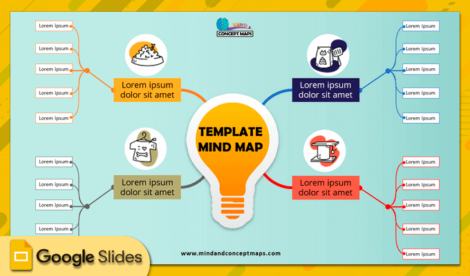 6. Creative mind map template in Google Slides