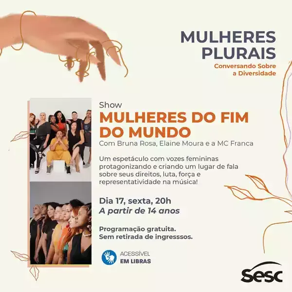 Oito mulheres e um show de diversidade no Sesc Registro-SP