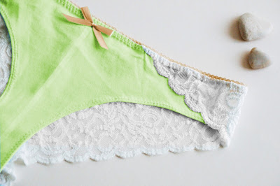 new colour no-side-seams cotton and lace Brazilian back knickers in the shop today