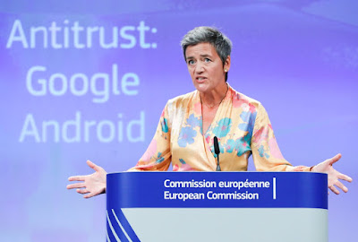 UE anuncia multa recorde de 4,3 bilhões de euros ao Google por Android