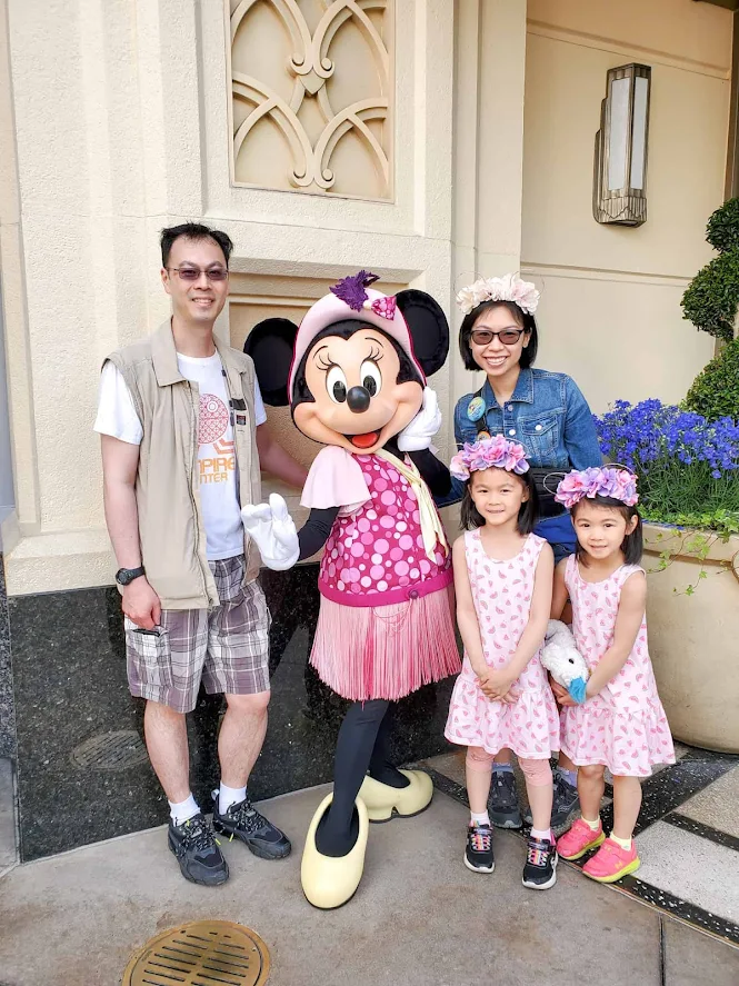 Disneyland Minnie Mouse Meet and Greet with DIY Flower Mouse Ears