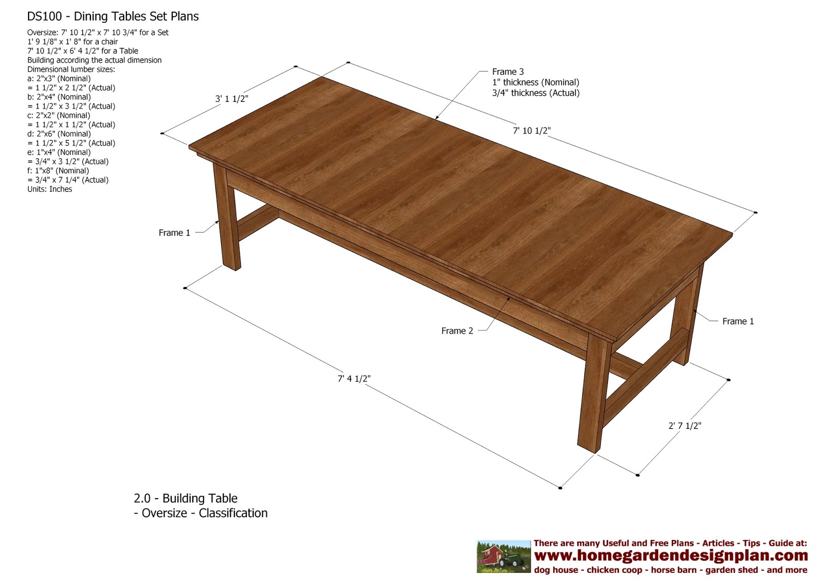 home garden plans: DS100 - Dining Table Set Plans ...