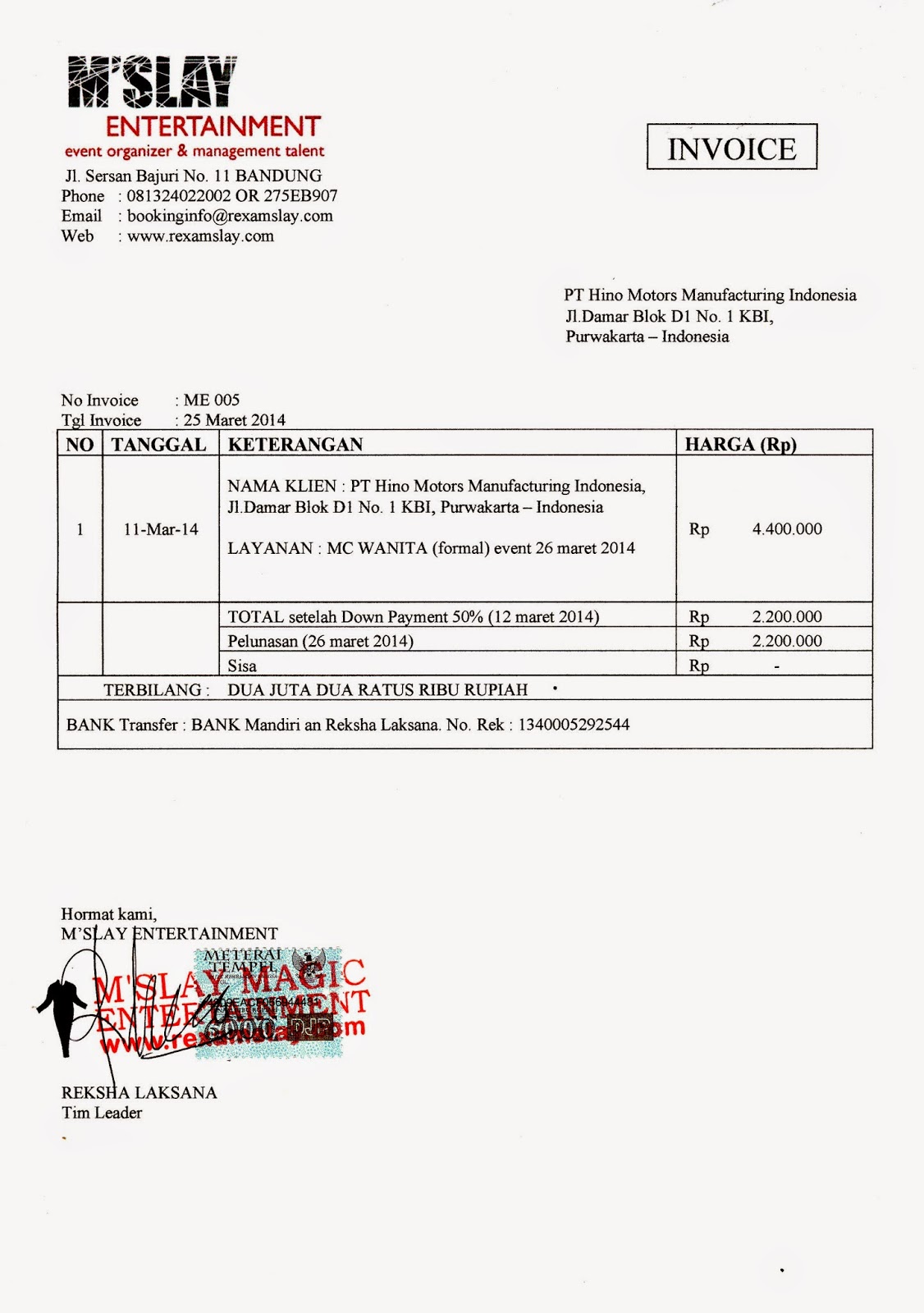 Contoh Faktur Pajak Software Zahir Accounting 