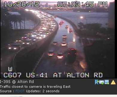 Flooding in Miami Beach no rain traffic camera