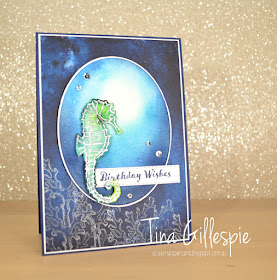 scissorspapercard, Stampin' Up!, Paper Adventures, Blog Hop, Seaside Notions, Itty Bitty Birthdays, See A Silhouette DSP, Silvery Shimmer Delicata Ink, Bleached Watercolouring