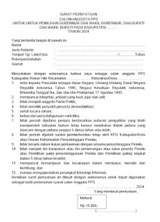 Download Format Surat Pendaftaran sebagai Calon Anggota PPS Pilkada 2024