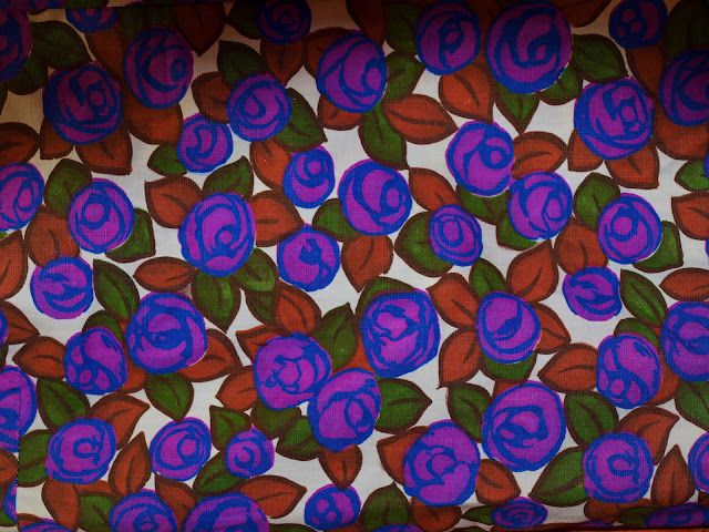 40's 50's vintage floral cotton fabric