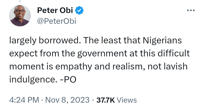 2023 Presidential candidate of the Labour Party (LP), Peter Obi