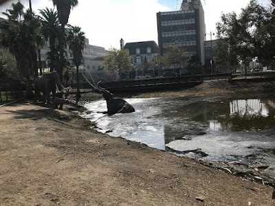 La Brea Tar Pits with elephant