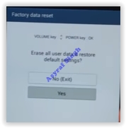 factory data reset menu
