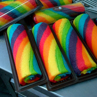 Resep Kue Bolu Gulung Kukus Rainbow Pelangi Empuk ...