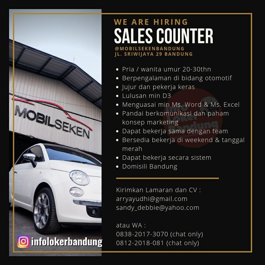Lowongan Kerja Sales Counter Mobil Seken Bandung Juli 2019