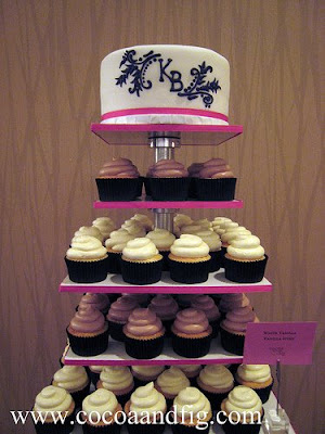 Black Velvet Baby Cakes were positioned on either side of the tower