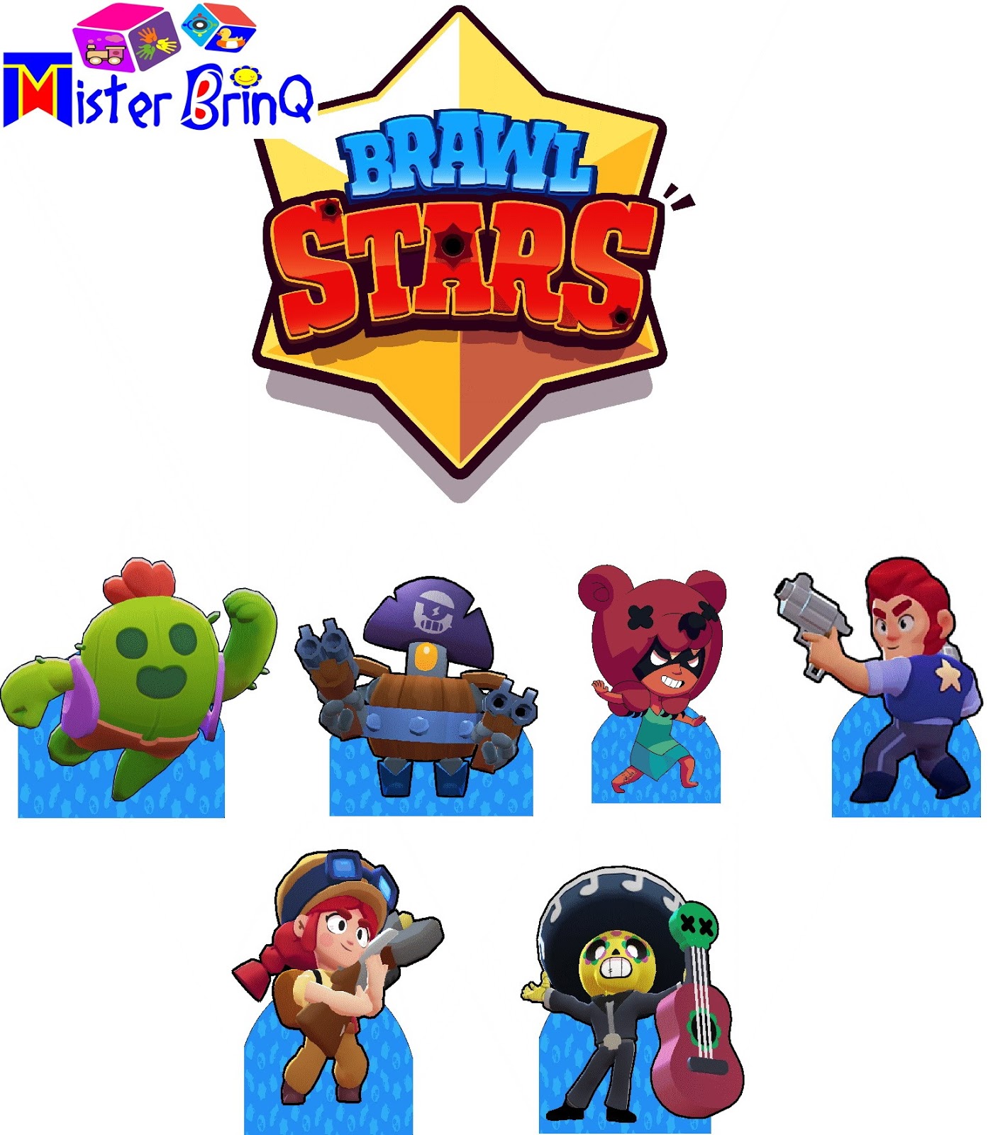 Topo De Bolo Brawl Stars Para Editar E Imprimir Gratis Festa Free - decoração brawl stars topo do bolo