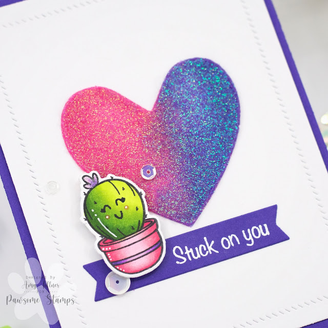 Prickly Friend Stamp Set, Prickly Friend Die Set, Dreamy Days Sequin Mix by Pawsome Stamps #pawsomestamps #handmadecards