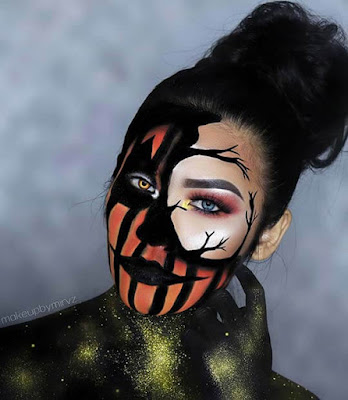 20+ Creative DIY Pumpkin Halloween Makeup Styles In 2019