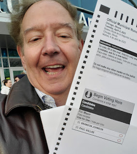 Leo holding ballot right before filling out and turning in...