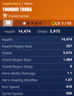 Thunder Thora legendary hero stats