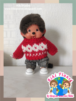 kiki monchhichi handmade tricot pull vêtement