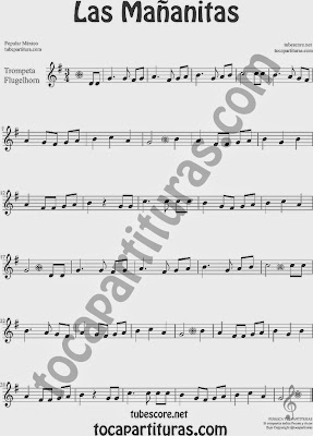 Las Mañanitas Partitura de Trompeta y Fliscorno Sheet Music for Trumpet and Flugelhorn Music Scores