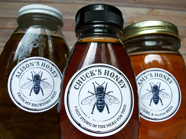 Custom Black & White Seal Honey Jar Labels