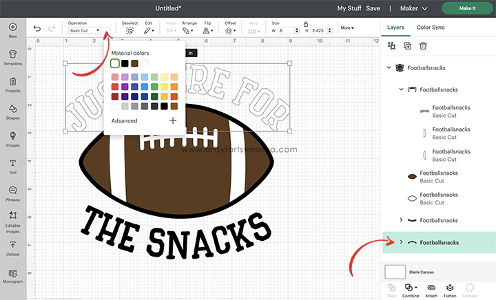 Free "Just Here for the Snacks" Football SVG Cut File