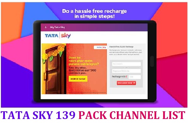List Of Tata Sky 139 Pack Channel, February 2024