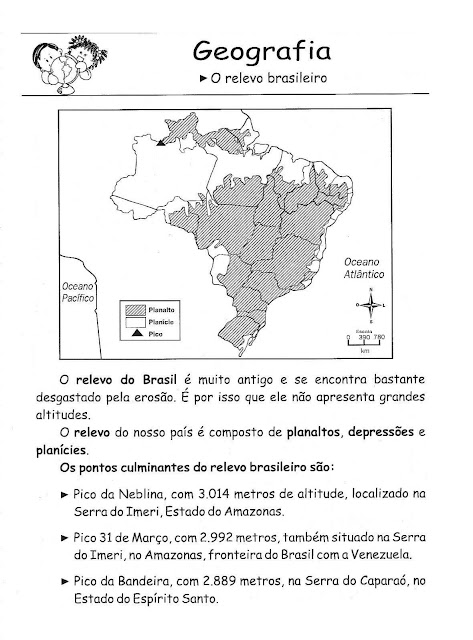 Atividades sobre relevo para ensino fundamental