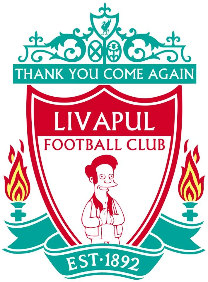 The Simpsons' version logo of Liverpool