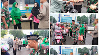 Sinergitas TNI - Polri, Kodim 1423/Soppeng Bersama Polres Soppeng Berbagi Takjil di Hari Ke 25 Ramadhan 1444 H 