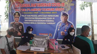 Rangkaian HUT ke-71 Airud, Ditpolairud Polda Banten Gelar Vaksinasi di PT. Gandasari Energi - ABS Group