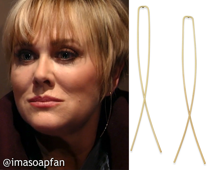 Olivia Jerome, Tonja Walker, Gold Threader Earrings, GH, General Hospital