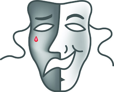 The comedy/tragedy mask is most commonly known as the drama mask or theater 