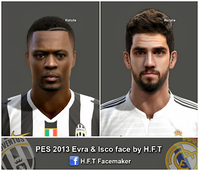 PES 2013 Evra & Isco face by H.F.T