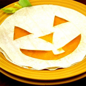 Jack-o-Lantern Quesadilla